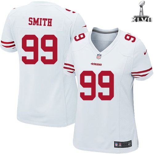 Cheap Women Nike San Francisco 49ers 99 Aldon Smith White 2013 Super Bowl NFL Jersey