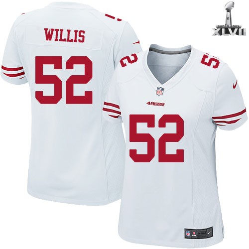 Cheap Women Nike San Francisco 49ers 52 Patrick Willis White 2013 Super Bowl NFL Jersey