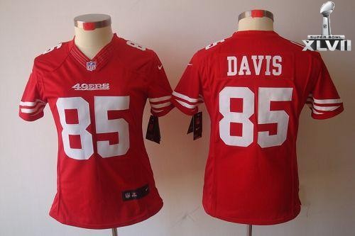 Cheap Women Nike San Francisco 49ers 85 Vernon Davis Limited Red 2013 Super Bowl NFL Jersey