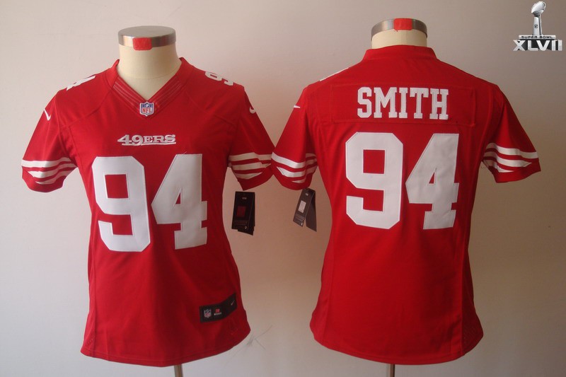 Cheap Women Nike San Francisco 49ers 94 Justin Smith Limited Red 2013 Super Bowl NFL Jersey