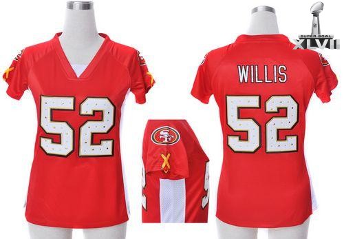 Cheap Women Nike San Francisco 49ers 52 Patrick Willis Red Draft Him Ii Top 2013 Super Bowl NFL Jersey