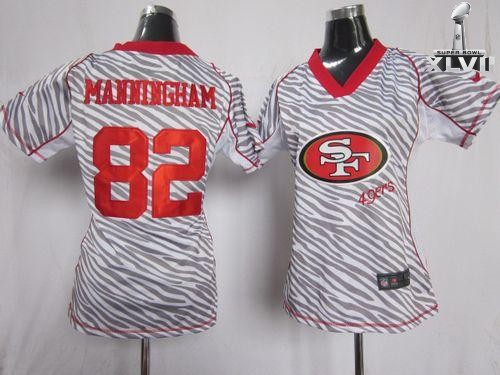 Cheap Women Nike San Francisco 49ers 82 Mario Manningham White 2013 Super Bowl NFL Jersey