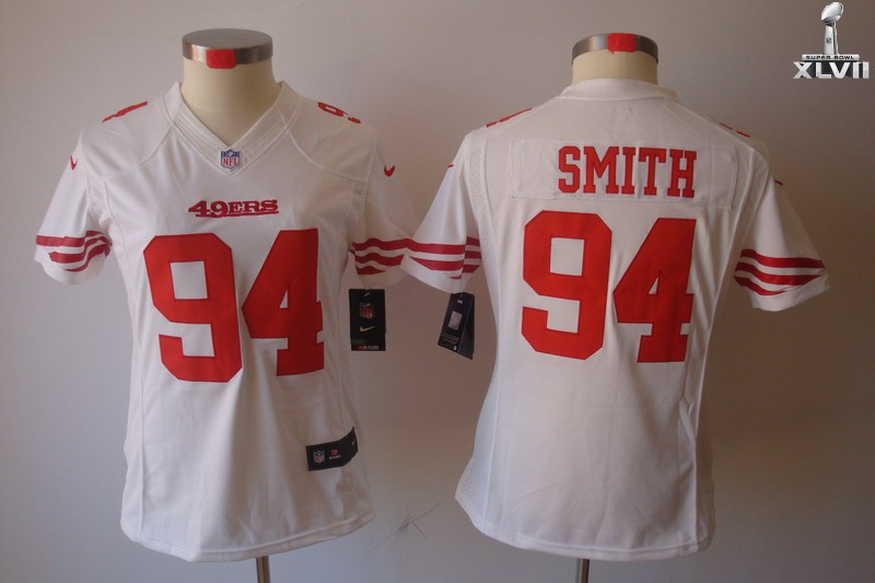 Cheap Women Nike San Francisco 49ers 94 Justin Smith Limited White 2013 Super Bowl NFL Jersey