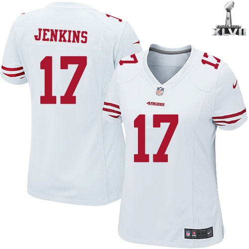 Cheap Women Nike San Francisco 49ers 17 A J Jenkins White 2013 Super Bowl NFL Jersey