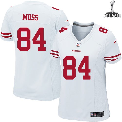 Cheap Women Nike San Francisco 49ers 84 Randy Moss White 2013 Super Bowl NFL Jersey