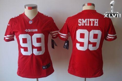 Cheap Women Nike San Francisco 49ers 99 Aldon Smith Limited Red 2013 Super Bowl NFL Jersey