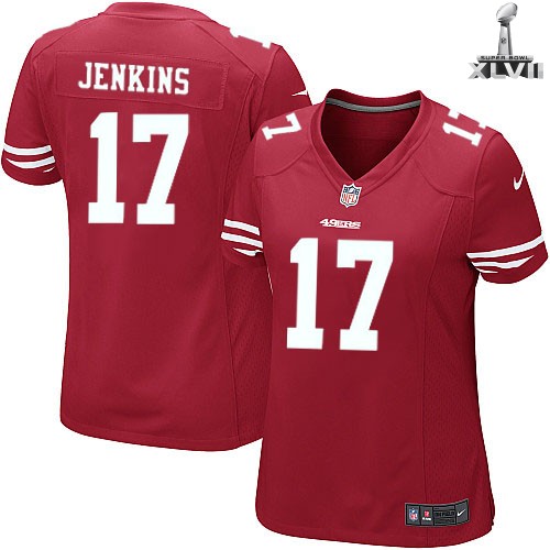 Cheap Women Nike San Francisco 49ers 17 A J Jenkins Red 2013 Super Bowl NFL Jersey