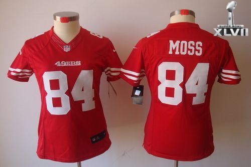 Cheap Women Nike San Francisco 49ers 84 Randy Moss Limited Red 2013 Super Bowl NFL Jersey