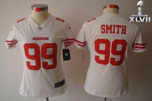 Cheap Women Nike San Francisco 49ers 99 Aldon Smith Limited White 2013 Super Bowl NFL Jersey