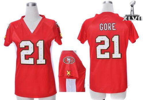 Cheap Women Nike San Francisco 49ers 21 Frank Gore Red Draft Him Ii Top 2013 Super Bowl NFL Jersey