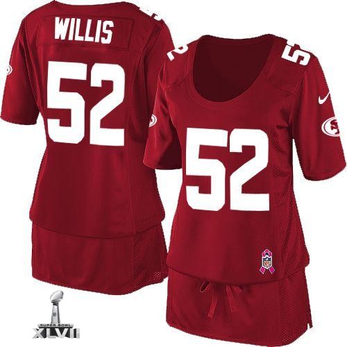 Cheap Women Nike San Francisco 49ers 52 Patrick Willis Red Breast Cancer Awareness 2013 Super Bowl NFL Jersey