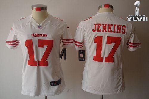 Cheap Women Nike San Francisco 49ers 17 A J Jenkins Limited White 2013 Super Bowl NFL Jersey