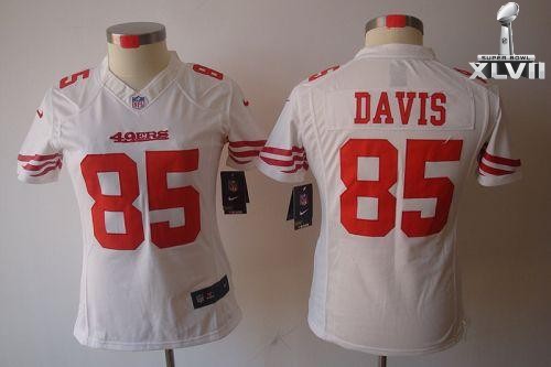 Cheap Women Nike San Francisco 49ers 85 Vernon Davis Limited White 2013 Super Bowl NFL Jersey