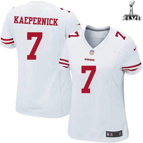Cheap Women Nike San Francisco 49ers 7 Colin Kaepernick White 2013 Super Bowl NFL Jersey