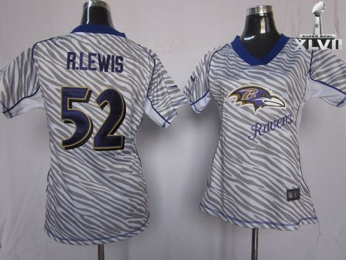 Cheap Women Nike Baltimore Ravens 52 Ray Lewis Zebra 2013 Super Bowl NFL Jersey