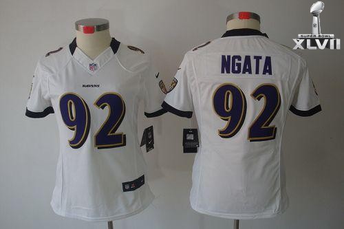 Cheap Women Nike Baltimore Ravens 92 Haloti Ngata Limited White 2013 Super Bowl NFL Jersey