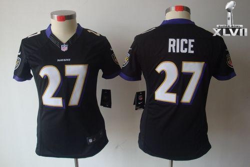Cheap Women Nike Baltimore Ravens 27 Ray Rice Limited Black 2013 Super Bowl NFL Jersey