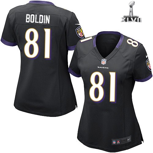Cheap Women Nike Baltimore Ravens 81 Anquan Boldin Black 2013 Super Bowl NFL Jersey