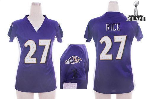 Cheap Women Nike Baltimore Ravens 27 Ray Rice Purple Draft Him Ii Top 2013 Super Bowl NFL Jersey