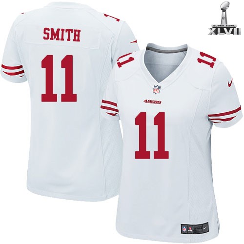 Cheap Women Nike San Francisco 49ers 11 Alex Smith White 2013 Super Bowl NFL Jersey