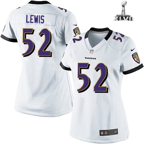 Cheap Women Nike Baltimore Ravens 52 Ray Lewis White 2013 Super Bowl NFL Jersey