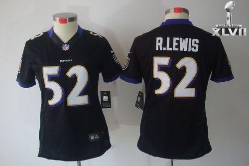 Cheap Women Nike Baltimore Ravens 52 Ray Lewis Limited Black 2013 Super Bowl NFL Jersey