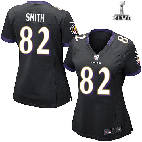 Cheap Women Nike Baltimore Ravens 82 Torrey Smith Black 2013 Super Bowl NFL Jersey