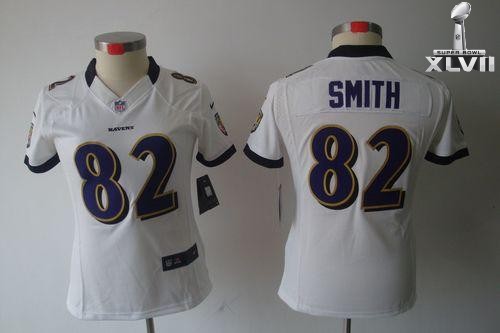 Cheap Women Nike Baltimore Ravens 82 Torrey Smith Limited White 2013 Super Bowl NFL Jersey
