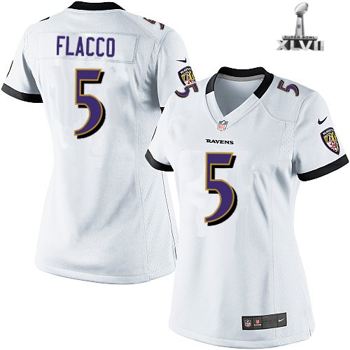Cheap Women Nike Baltimore Ravens 5 Joe Flacco White 2013 Super Bowl NFL Jersey