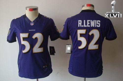 Cheap Women Nike Baltimore Ravens 52 Ray Lewis Limited Purple 2013 Super Bowl NFL Jersey
