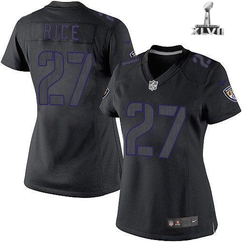 Cheap Women Nike Baltimore Ravens 27 Ray Rice Limited Black Impact 2013 Super Bowl NFL Jersey