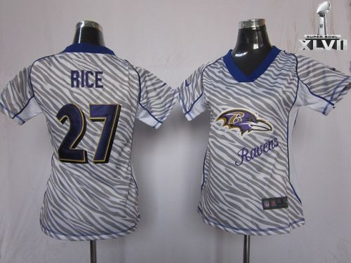 Cheap Women Nike Baltimore Ravens 27 Ray Rice Zebra 2013 Super Bowl NFL Jersey