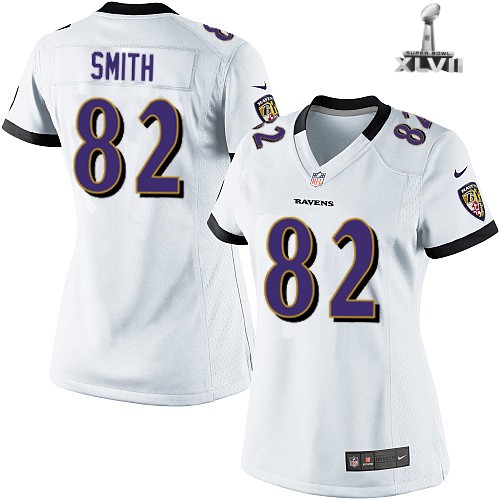 Cheap Women Nike Baltimore Ravens 82 Torrey Smith White 2013 Super Bowl NFL Jersey