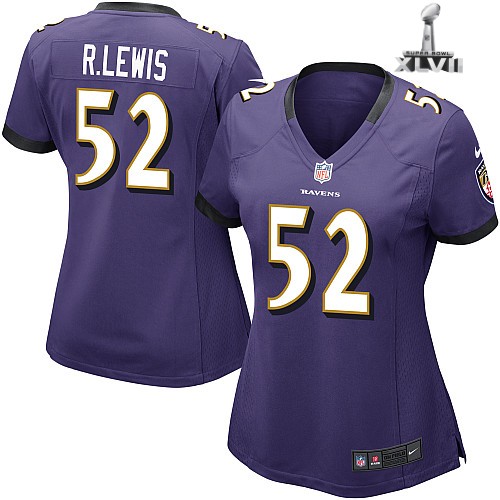 Cheap Women Nike Baltimore Ravens 52 Ray Lewis Purple 2013 Super Bowl NFL Jersey
