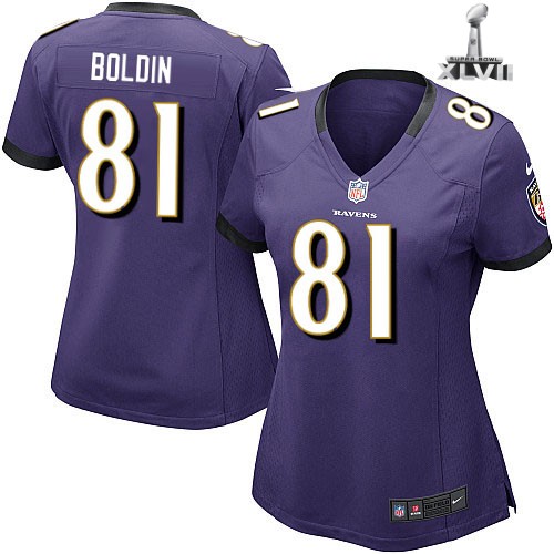 Cheap Women Nike Baltimore Ravens 81 Anquan Boldin Purple 2013 Super Bowl NFL Jersey