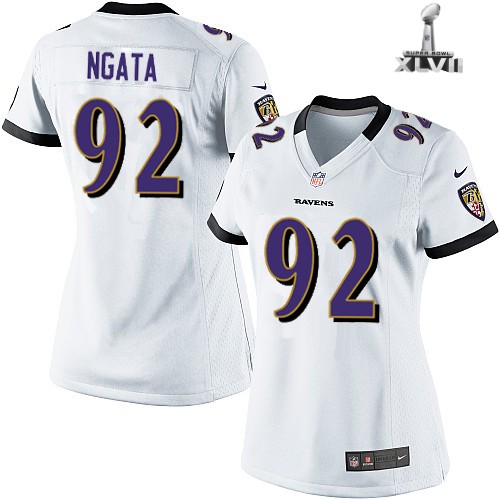 Cheap Women Nike Baltimore Ravens 92 Haloti Ngata White 2013 Super Bowl NFL Jersey