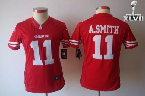 Cheap Women Nike San Francisco 49ers 11 Alex Smith Limited Red 2013 Super Bowl NFL Jersey