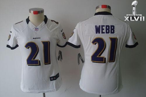 Cheap Women Nike Baltimore Ravens 21 Lardarius Webb Limited White 2013 Super Bowl NFL Jersey