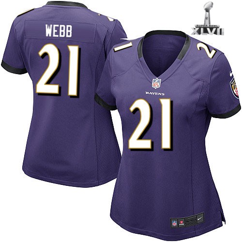Cheap Women Nike Baltimore Ravens 21 Lardarius Webb Purple 2013 Super Bowl NFL Jersey