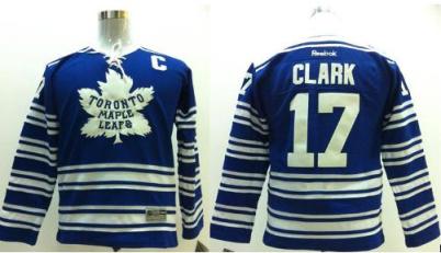Kids Toronto Maple Leafs 17 Wendel Clark 2014 Winter Classic Blue NHL Jersey For Sale