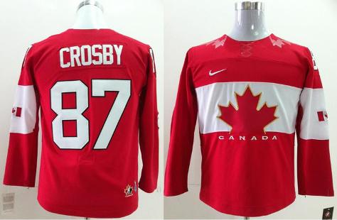 Kids 2014 Winter Olympics Canada Team 87 Sidney Crosby Red Hockey Jerseys For Sale