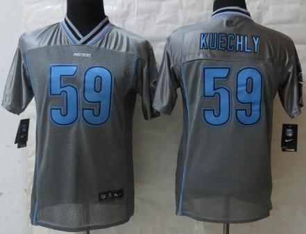 Kids Nike Carolina Panthers 59 Kuechly Grey Vapor Elite NFL Jerseys Cheap
