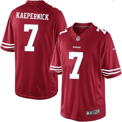 Kids Nike San Francisco 49ers 7 Colin Kaepernick Limited Red NFL Jersey Cheap