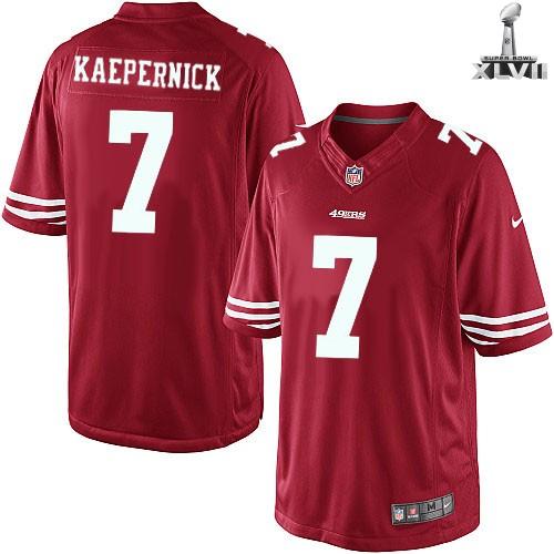 Kids Nike San Francisco 49ers 7 Colin Kaepernick Limited Red 2013 Super Bowl NFL Jersey Cheap