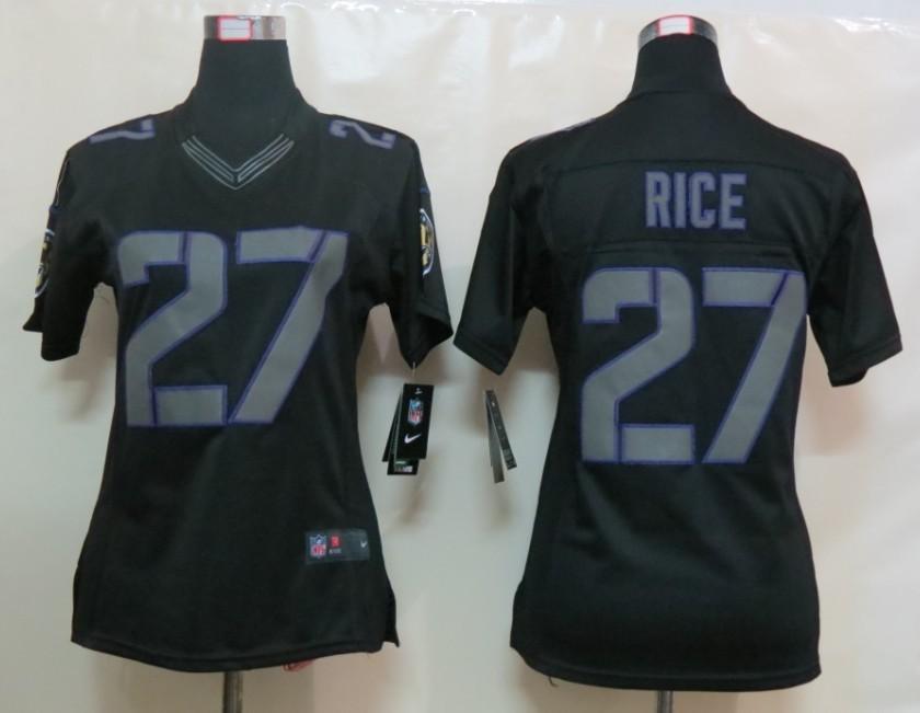 Cheap Women Nike Baltimore Ravens 27 Ray Rice Black Impact LIMITED NFL Jerseys