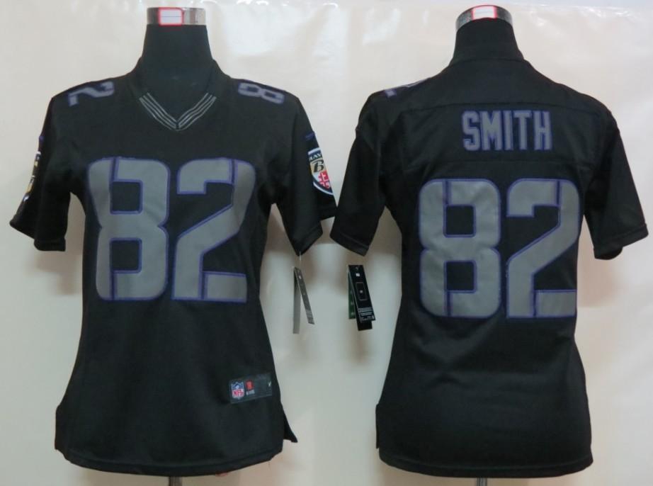 Cheap Women Nike Baltimore Ravens 82 Torrey Smith Black Impact LIMITED NFL Jerseys