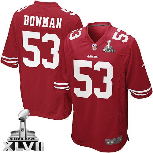 Kids Nike San Francisco 49ers #53 NaVorro Bowman Red Super Bowl XLVII NFL Jersey Cheap