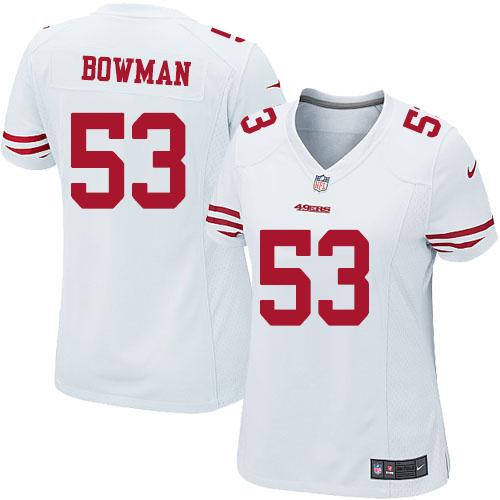 Cheap Women Nike San Francisco 49ers #53 NaVorro Bowman White NFL Jersey
