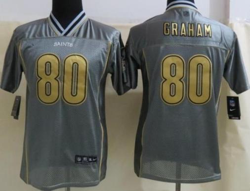 Kids Nike New Orleans Saints 80 Jimmy Graham Grey Vapor Elite Jersey Cheap