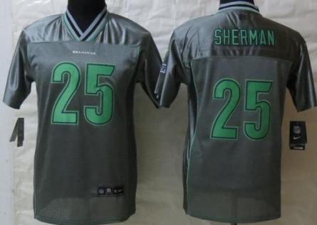 Kids Nike Seattle Seahawks 25 Richard Sherman Elite Grey Vapor NFL Jersey Cheap